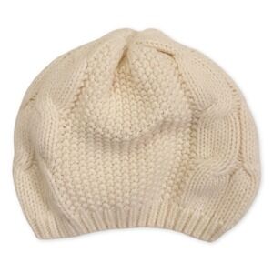 Joe Boxer Beret‎ Winter Hat Womens OS Cream Cable Knit Beanie Snow Ski Chic
